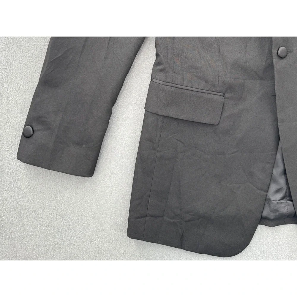 Neil Allyn Tuxedo Jacket 34R Black  Peak Lapel Single Button Coat Formalwear